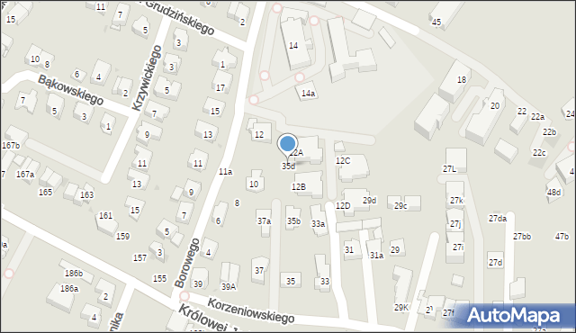 Kraków, Korzeniowskiego Józefa, 35d, mapa Krakowa