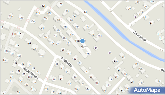 Kraków, Korbutowej Ludmiły, 58c, mapa Krakowa
