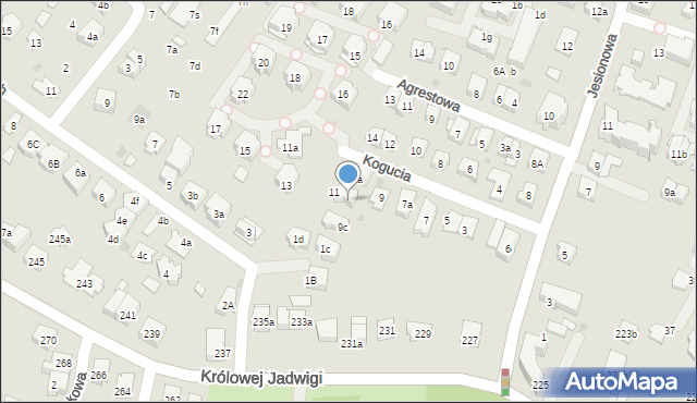 Kraków, Kogucia, 9b, mapa Krakowa