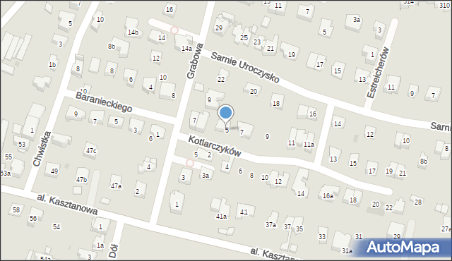Kraków, Kotlarczyków Jana i Józefa, 5, mapa Krakowa