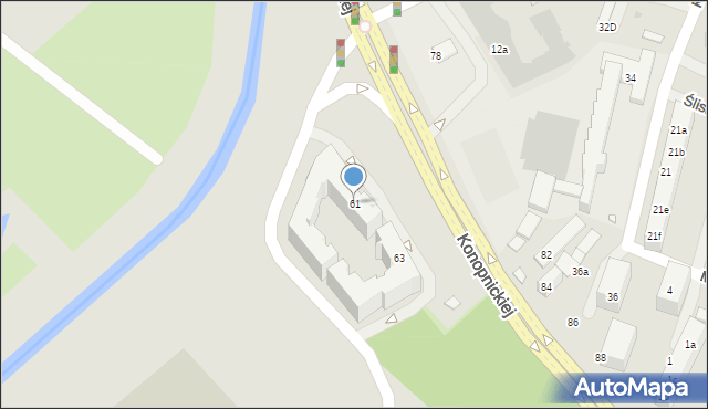 Kraków, Konopnickiej Marii, 61, mapa Krakowa