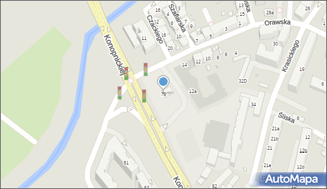 Kraków, Konopnickiej Marii, 78, mapa Krakowa