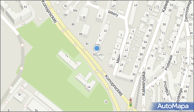 Kraków, Konopnickiej Marii, 92a, mapa Krakowa