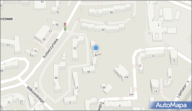 Kraków, Kobierzyńska, 64, mapa Krakowa