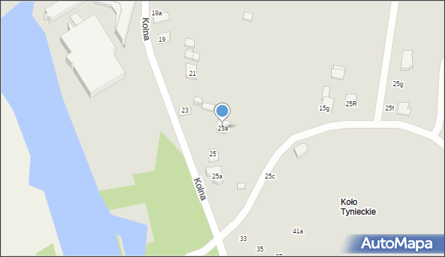 Kraków, Kolna, 23a, mapa Krakowa