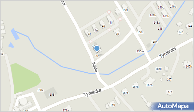 Kraków, Kolna, 2c, mapa Krakowa