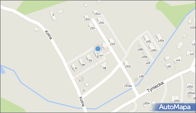 Kraków, Kolna, 4j, mapa Krakowa