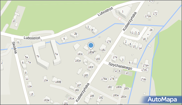 Kraków, Kobierzyńska, 183a, mapa Krakowa