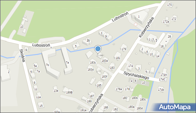 Kraków, Kobierzyńska, 183b, mapa Krakowa