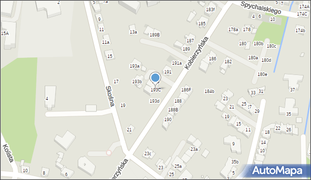 Kraków, Kobierzyńska, 193C, mapa Krakowa