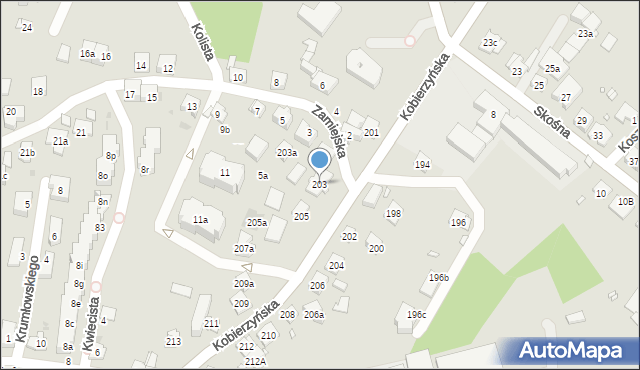 Kraków, Kobierzyńska, 203, mapa Krakowa