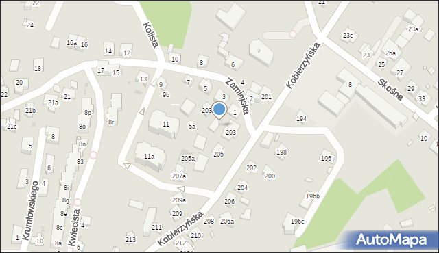 Kraków, Kobierzyńska, 203b, mapa Krakowa