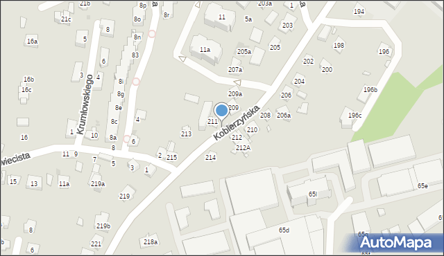 Kraków, Kobierzyńska, 211b, mapa Krakowa