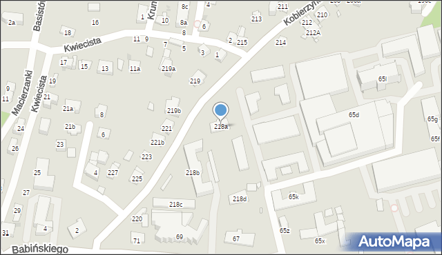 Kraków, Kobierzyńska, 218a, mapa Krakowa