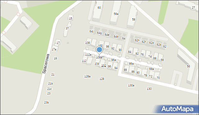 Kraków, Komuny Paryskiej, 104a, mapa Krakowa