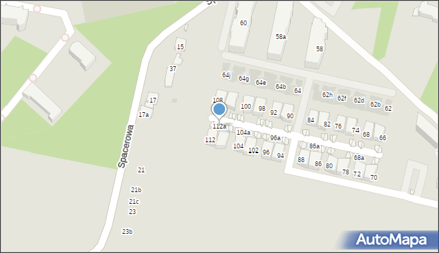 Kraków, Komuny Paryskiej, 112a, mapa Krakowa