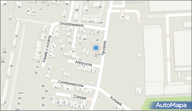 Kraków, Komuny Paryskiej, 22, mapa Krakowa