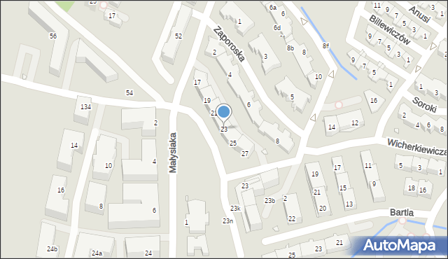 Kraków, Komuny Paryskiej, 23, mapa Krakowa