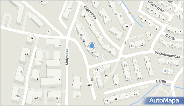 Kraków, Komuny Paryskiej, 25, mapa Krakowa