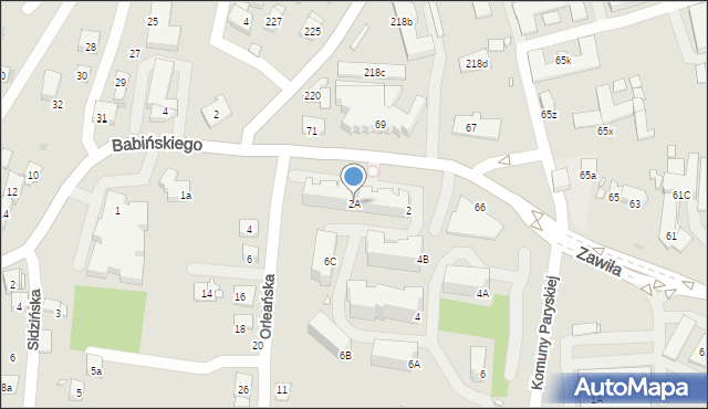 Kraków, Komuny Paryskiej, 2A, mapa Krakowa