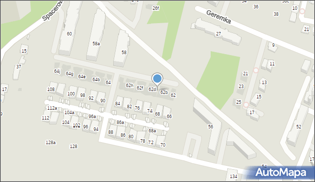 Kraków, Komuny Paryskiej, 62c, mapa Krakowa