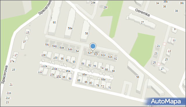 Kraków, Komuny Paryskiej, 62g, mapa Krakowa