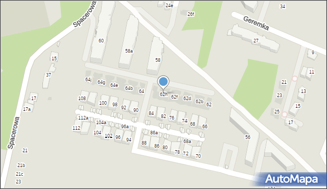 Kraków, Komuny Paryskiej, 62h, mapa Krakowa