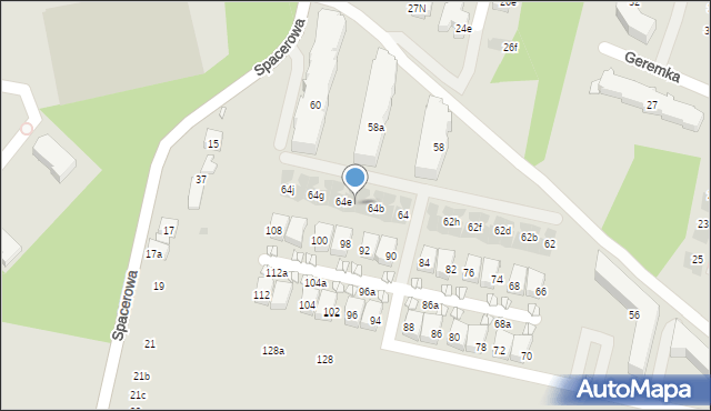 Kraków, Komuny Paryskiej, 64d, mapa Krakowa