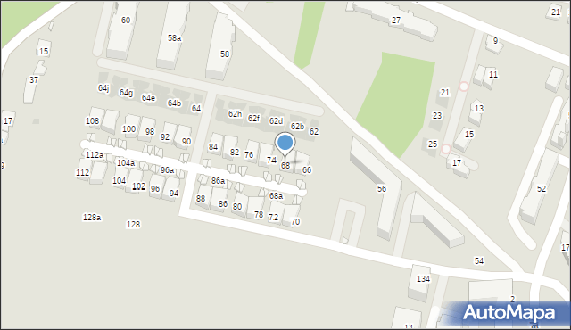 Kraków, Komuny Paryskiej, 68, mapa Krakowa