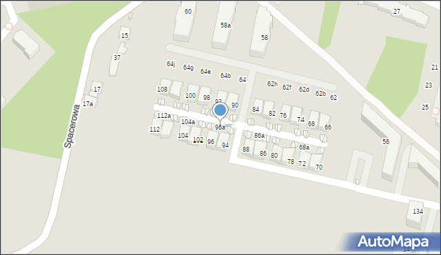 Kraków, Komuny Paryskiej, 96a, mapa Krakowa