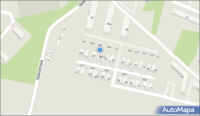 Kraków, Komuny Paryskiej, 98b, mapa Krakowa