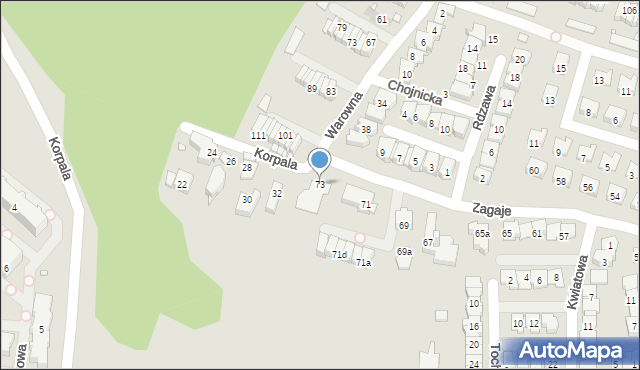 Kraków, Korpala Michała, 73, mapa Krakowa