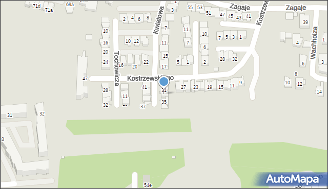 Kraków, Kostrzewskiego Józefa, 33, mapa Krakowa