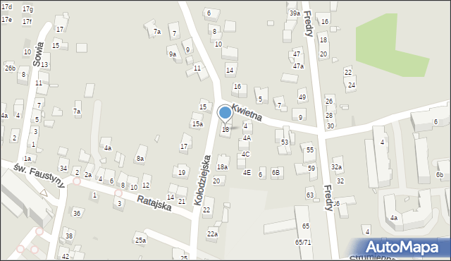 Kraków, Kołodziejska, 18, mapa Krakowa