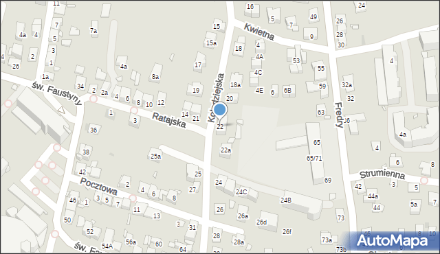 Kraków, Kołodziejska, 22, mapa Krakowa