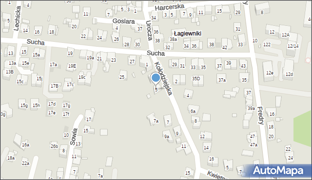 Kraków, Kołodziejska, 5, mapa Krakowa