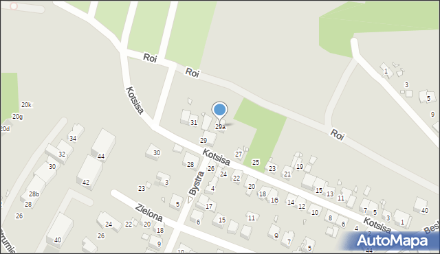 Kraków, Kotsisa Aleksandra, 29a, mapa Krakowa