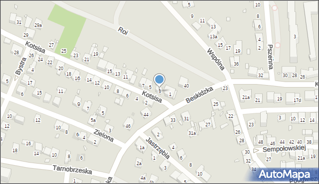 Kraków, Kotsisa Aleksandra, 3, mapa Krakowa