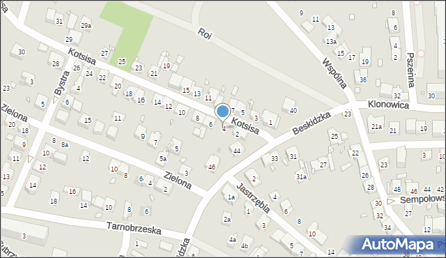 Kraków, Kotsisa Aleksandra, 4, mapa Krakowa