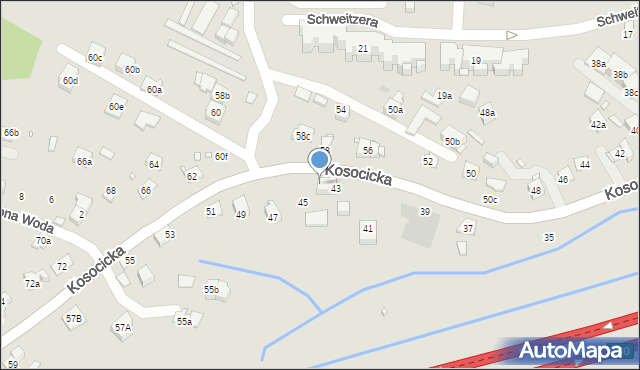 Kraków, Kosocicka, 43a, mapa Krakowa