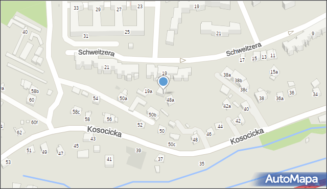 Kraków, Kosocicka, 48b, mapa Krakowa
