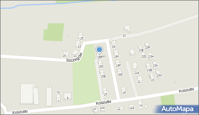 Kraków, Koszutki, 15F, mapa Krakowa