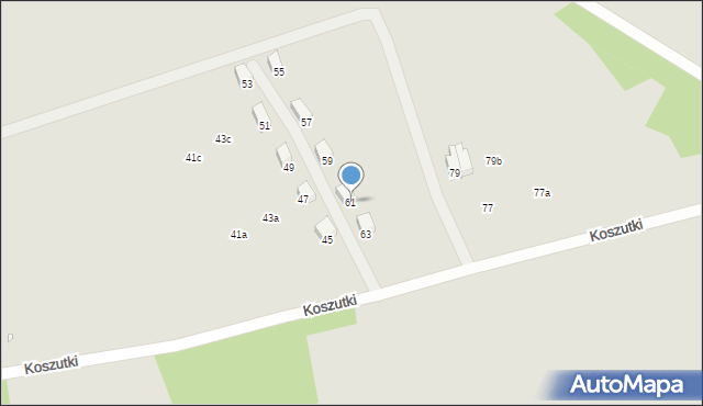 Kraków, Koszutki, 61, mapa Krakowa