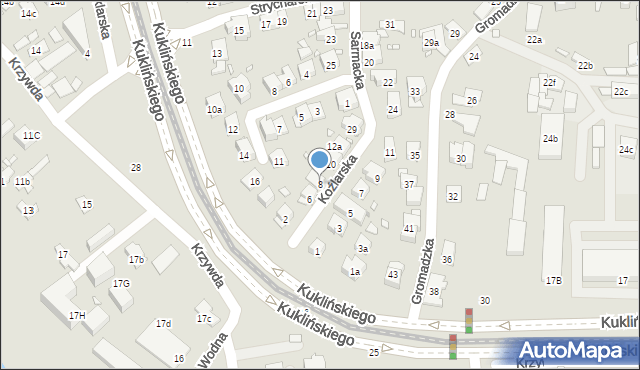 Kraków, Koźlarska, 8, mapa Krakowa