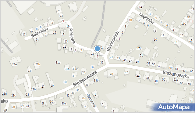 Kraków, Kolejowa, 1, mapa Krakowa