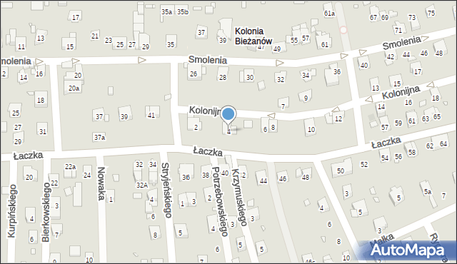 Kraków, Kolonijna, 4, mapa Krakowa