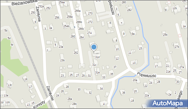 Kraków, Korepty Jana, 31e, mapa Krakowa