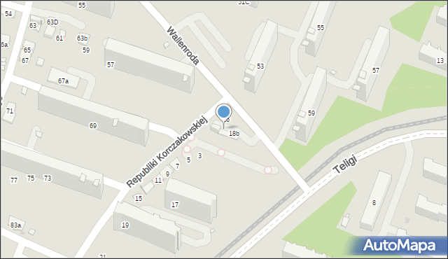 Kraków, Konrada Wallenroda, 18a, mapa Krakowa
