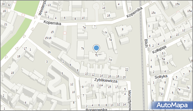 Kraków, Kopernika Mikołaja, 7c, mapa Krakowa