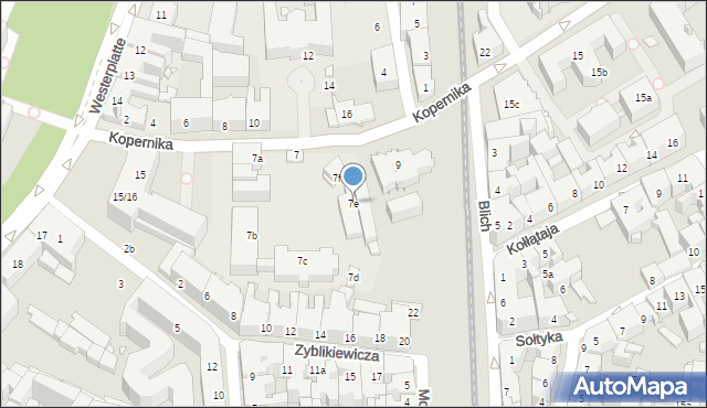 Kraków, Kopernika Mikołaja, 7e, mapa Krakowa